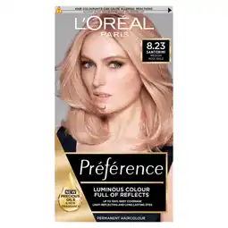 Asda L'oreal preference infinia 8.23 rose gold light blonde permanent hair dye offer