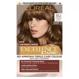 Asda L'oreal excellence color universal nudes universal dark blonde 6u with complexion flattering reflect offer