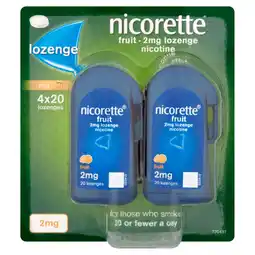 Asda Nicorette fruit 2mg lozenge nicotine 4 x 20 lozenges (stop smoking aid) offer