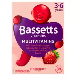 Asda Bassetts vitamins multivitamins strawberry flavour 3-6 years soft & chewies offer