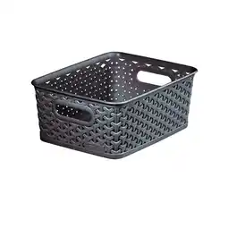 Asda Curver medium 8l my style small rectangular storage basket anthracite offer