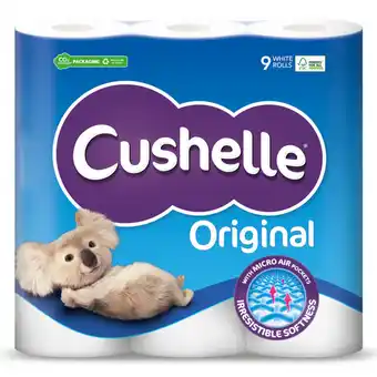 Asda Cushelle white toilet roll, 9 rolls offer