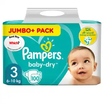 Asda Pampers baby-dry size 3 nappies jumbo+ pack offer