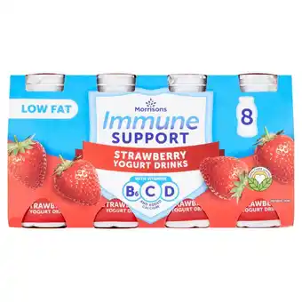Morrisons Morrison immune support strawberry yogurt drinks offer