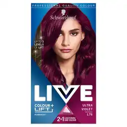 Morrisons Schwarzkopf live intense colour+lift permanent purple hair dye ultra violet offer