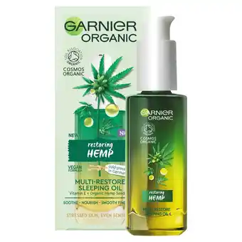 Morrisons Garnier organic restoring hemp multi-restore sleeping oil offer