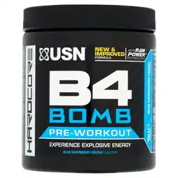 Morrisons Usn b4 bomb pre-workout blue raspberry crush flavour offer