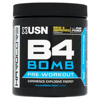 Morrisons Usn b4 bomb pre-workout blue raspberry crush flavour offer