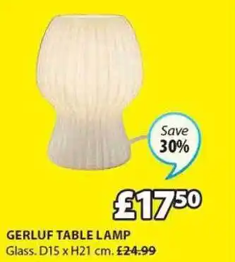 JYSK Gerluf table lamp offer