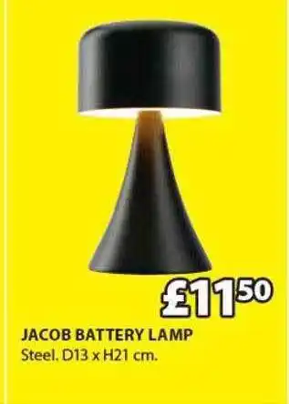 JYSK Jacob battery lamp offer