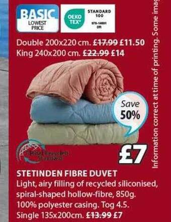 JYSK Stetinden fibre duvet offer