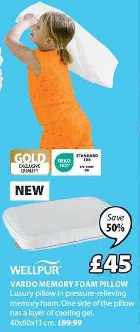 JYSK Wellpur vardo memory foam pillow offer