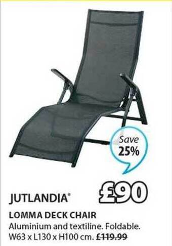 JYSK Jutlandia lomma deck chair offer