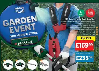 Lidl Parkside 40v cordless multi-tool - bare unit offer