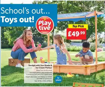 Lidl Sandpit with sun shade & ice cream parlour offer