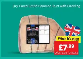 Lidl Dry-cured british gammon joint with crackling offer