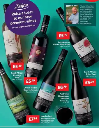 Lidl Deluxe south african pinotage rosé, deluxe chilean malbec reserva privada, deluxe new zeeland sauvignon blanc awatere valley, offer