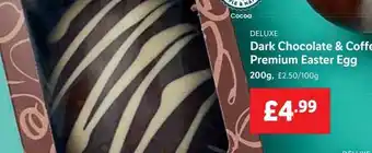 Lidl Deluxe dark chocolade & coffee premium easter egg offer
