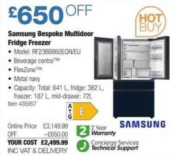 Costco Samsung bespoke multidoor fridge freezer offer