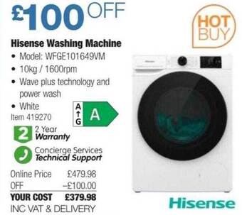Costco Hisense washing machine offer