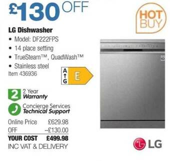 Costco Lg dishwasher offer