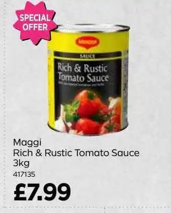 Bestway Maggi rich & rustic tomato sauce 3 kg offer