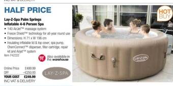 Costco Lay-z-spa palm springs inflatable 4-6 person spa offer