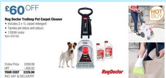 Costco Rug doctor trudeep pet carpet cleaner offer