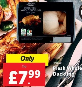 Lidl Deluxe Fresh Whole Duckling 2kg offer