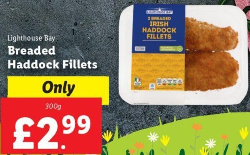 Lighthouse Bay Breaded Haddock Fillets 300g offer at Lidl