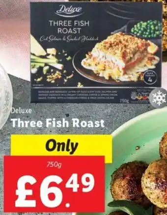 Lidl Deluxe Three Fish Roast 750g offer
