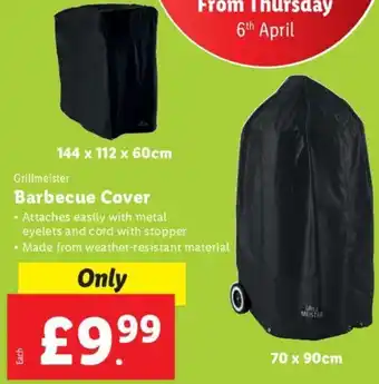 Lidl Grillmeister Barbecue Cover 144 x 112 x 60 cm offer