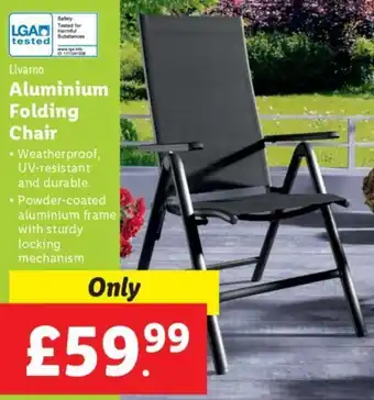 Lidl Livarno Aluminium Folding Chair offer