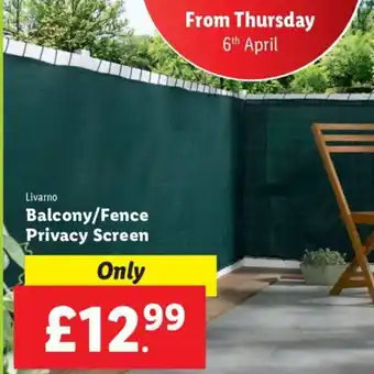 Lidl Livarno Balcony/Fence Privacy Screen offer