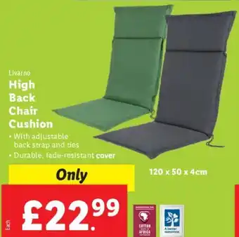 Lidl Livarno High Back Chair Cushion 120 x 50 x 4 cm offer