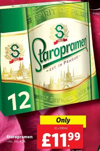 Lidl Staropramen 12 x 330 ml offer
