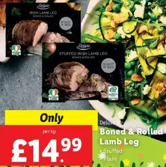 Lidl Deluxe Boned & Rolled Lamb Leg per kg offer