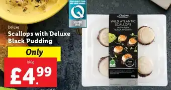 Lidl Deluxe Scallops with Deluxe Black Pudding 180 g offer