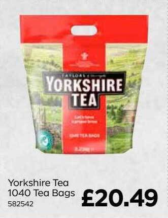 Bestway Yorkshire tea 1040 tea bags offer