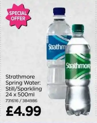 Bestway Strathmore spring water : still-sparkling offer