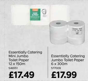 Bestway Essentially catering mini jumbo toilet paper, essentially catering jumbo toilet paper offer