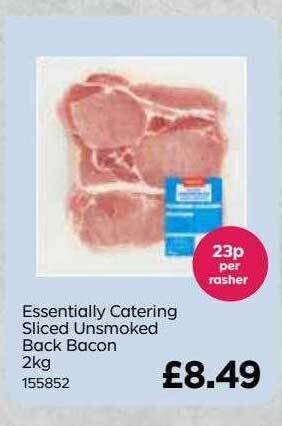 Bestway Essentially catering sliced unsmoked back bacon offer