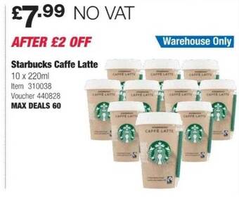 Costco Starbucks caffe latte offer