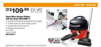 Costco Henry micro vacuum cleaner with eco brush hvr-200m-11 offer