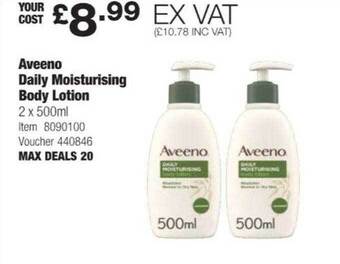 Costco Aveeno daily moisturising body lotion offer
