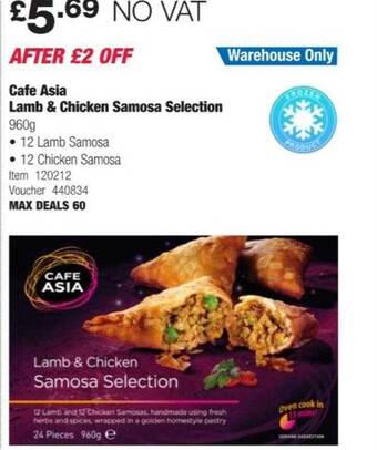 Costco Cafe asia lamb & chicken samosa selection offer