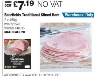 Costco Bearfields traditional sliced ham offer