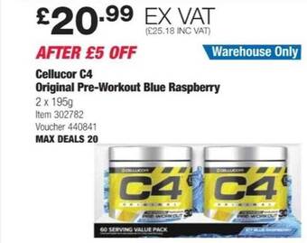 Costco Cellucor c4 original pre-workout blue raspberry offer