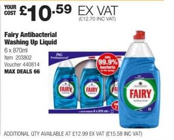 Costco Fairy antibacterial washing up liquid offer