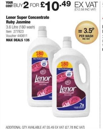 Costco Lenor super concentrate ruby jasmine offer